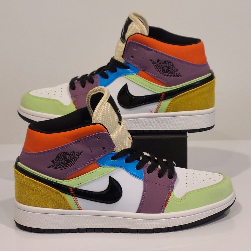 Women's Nike Air Jordan 1 Mid SE Multi-Color 'Lightbulb' US Size 8